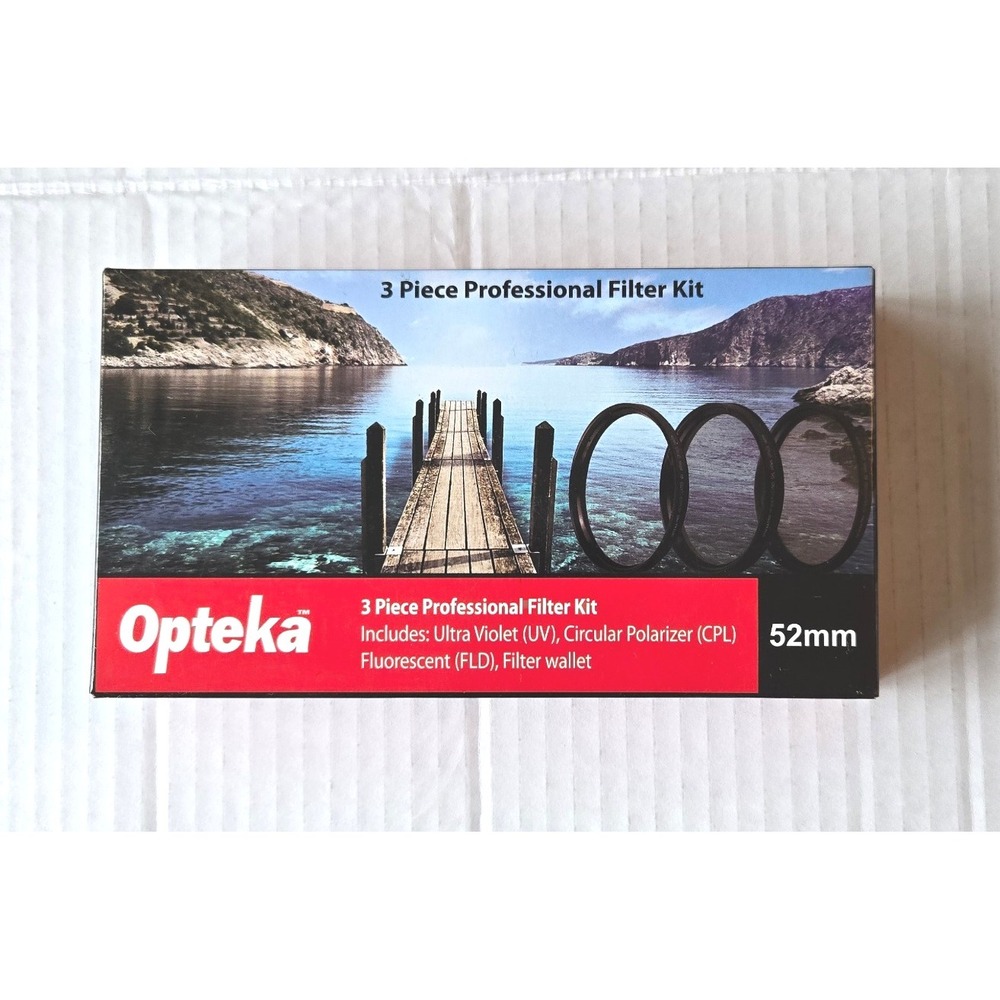 OPTEKA 3-PIECE Pro Filter Kit (UV, Polarizer, ND8) + Case, 52 mm